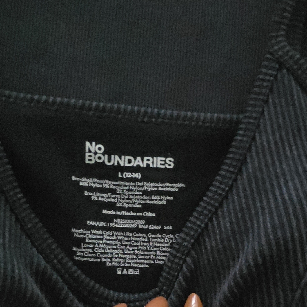 No Boundaries Charcoal Ribbed Tank and Leggings Set - Picture 2 of 3